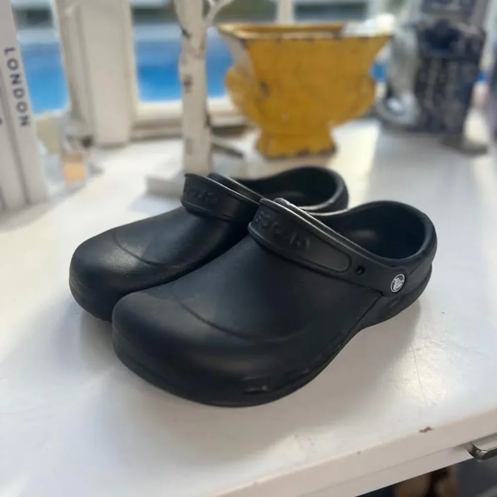 CROCS Bistro Women’s 10 Men's 8 Black Slip-On Work Clog with Heel Strap